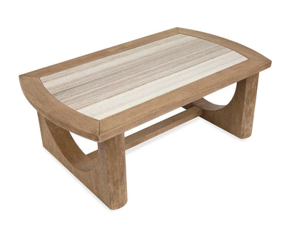 Bradford rectangular end table in natural wood with striped top by Unique Piece Furniture on Tampa Home & Garden Store