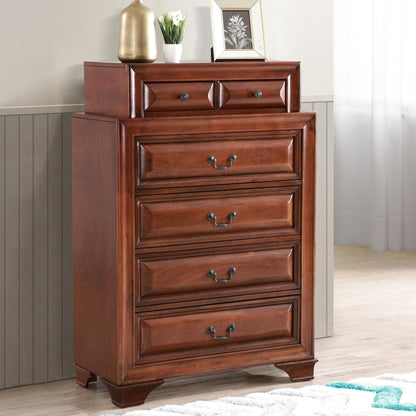 Real Wood Veneer Accent Chest with dove-tailed drawers in dark brown finish by HouseOfZazla on Tampa Home & Garden Store