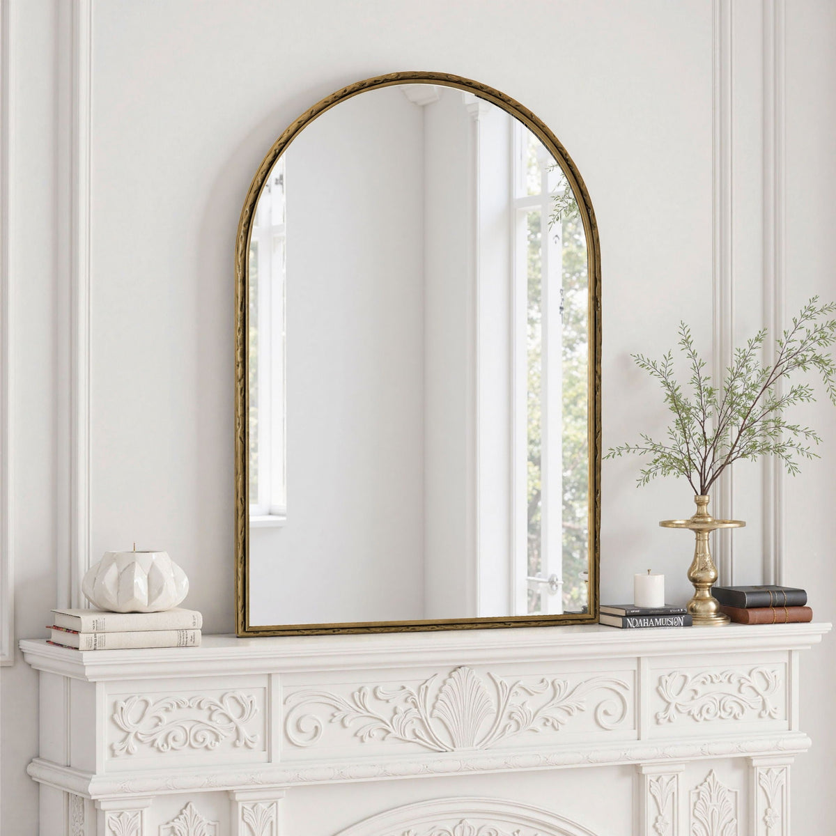 Arched wall mirror gold frame with shatterproof glass by HouseOfZazla on Tampa Home & Garden Store