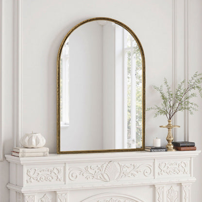 Arched wall mirror gold frame with shatterproof glass by HouseOfZazla on Tampa Home & Garden Store