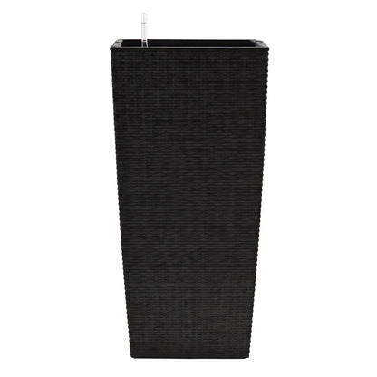 Indoor Outdoor Planter With Automatic Watering System tall black woven resin planter by HouseOfZazla on Tampa Home & Garden Store
