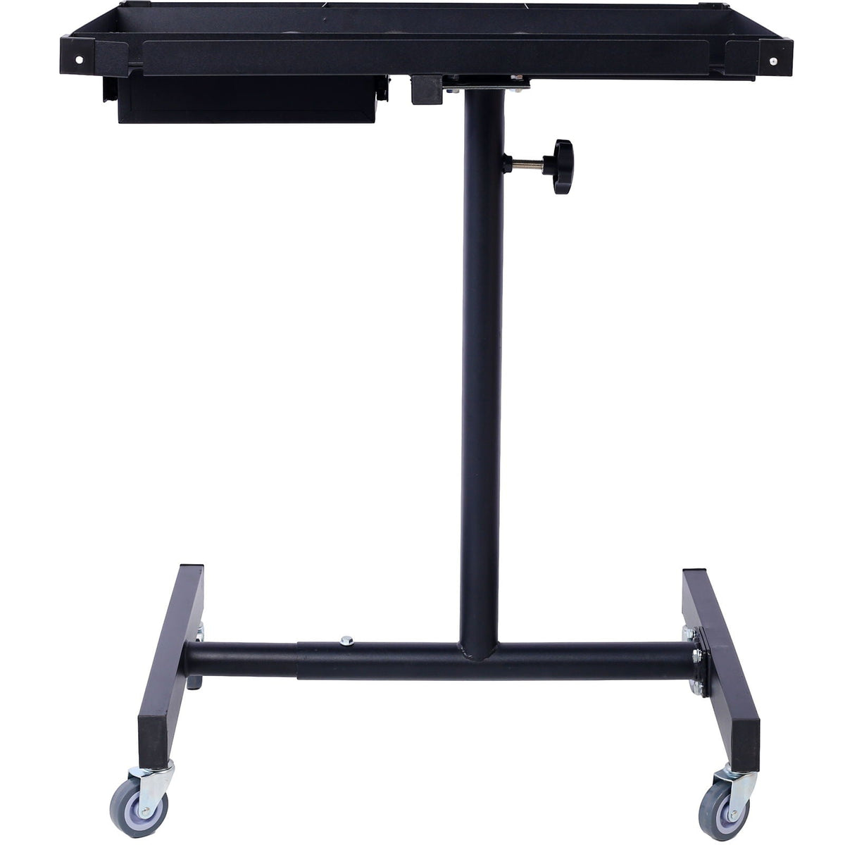 Adjustable tear-down work table with drawer on a black metal rolling base on Tampa Home & Garden Store