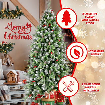 6ft pre-lit artificial Christmas tree with 380 warm white LED lights on Tampa Home & Garden Store
