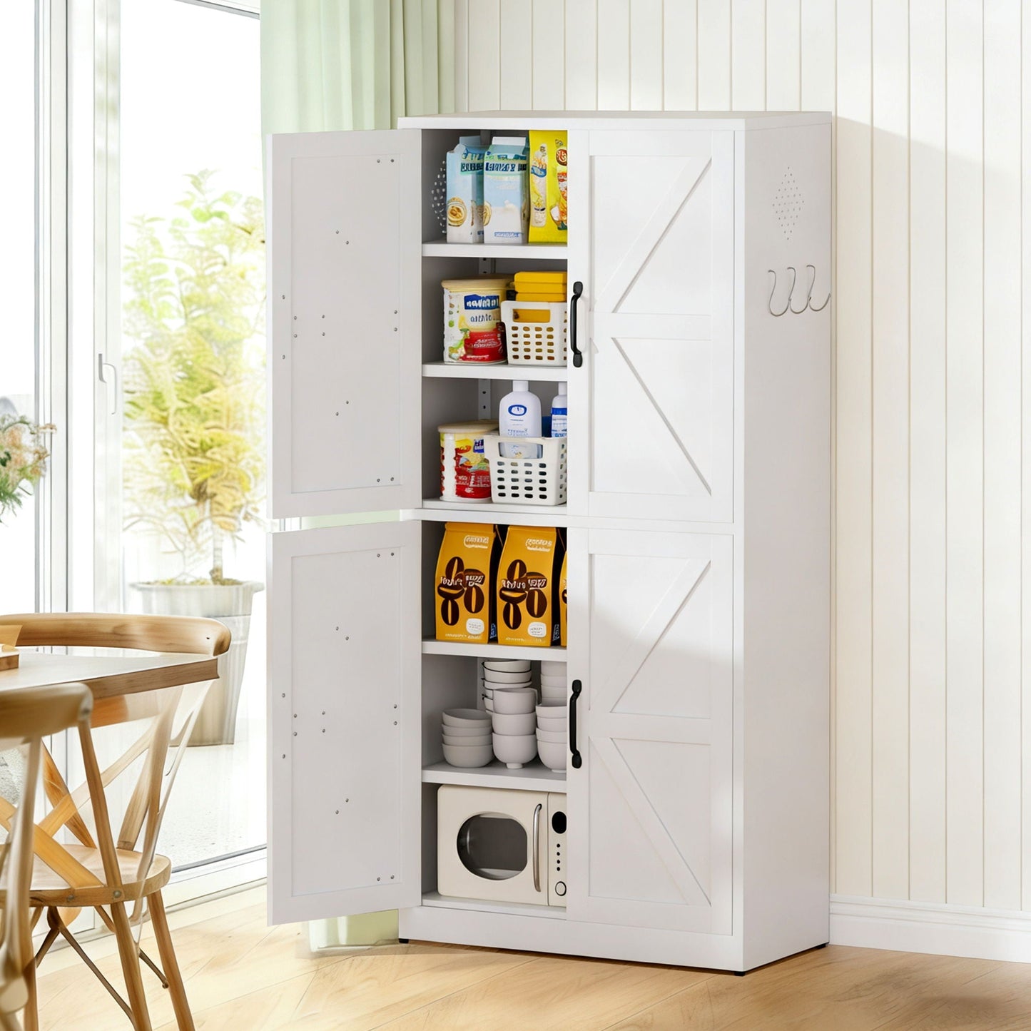 Pantry cabinet white with adjustable shelves heavy duty storage HouseOfZazla on Tampa Home & Garden Store