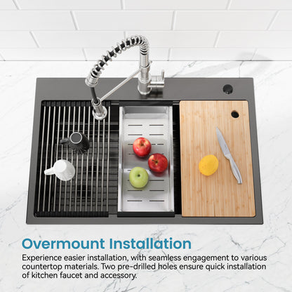 Stainless Steel Single Bowl and Overmount Sink