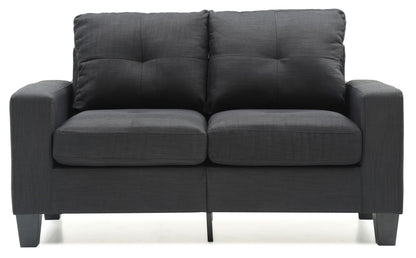 Track arm loveseat in gray fabric with pocket coil cushions, two-seat by HouseOfZazla on Tampa Home & Garden Store