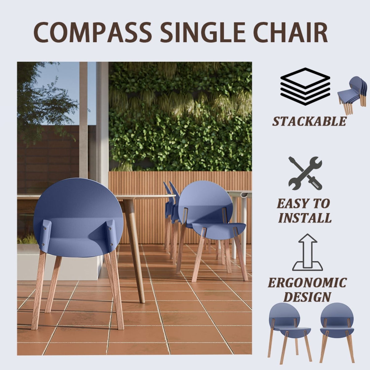 4 Piece Outdoor Chair Set with Round Table