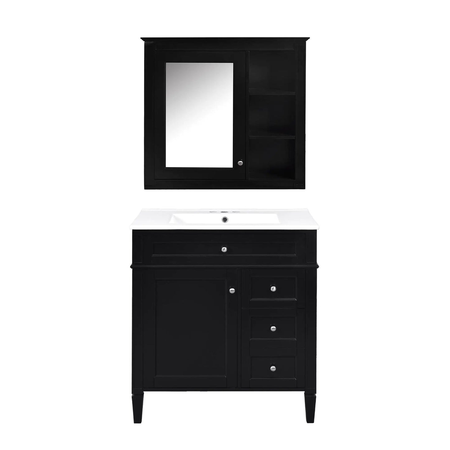 Bathroom Vanity with Top Sink and Mirror Cabinet