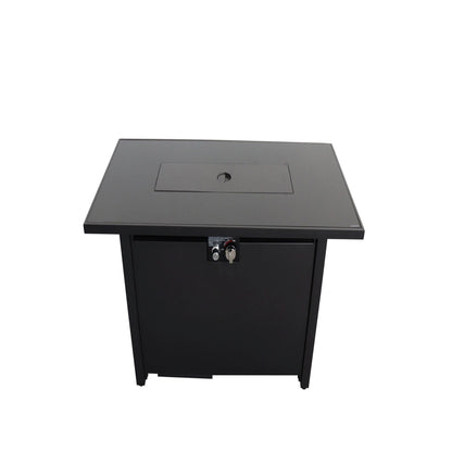 Outdoor Fire Pit Table With Smoked Glass Top