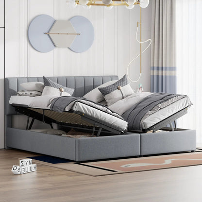 Upholstered Platform Bed with Hydraulic Storage