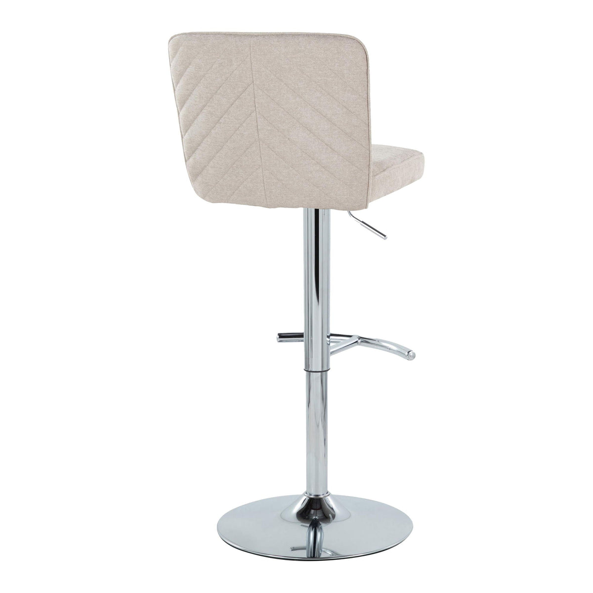 Contemporary beige fabric barstool with swivel and chrome pedestal base by HouseOfZazla on Tampa Home & Garden Store