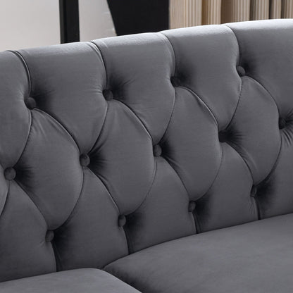 Chesterfield Sofa With Nailhead Trim and Cushions