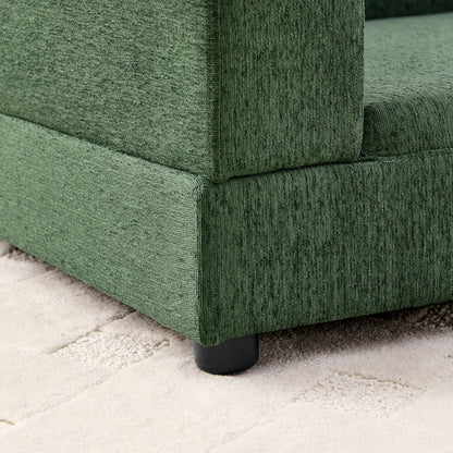 Oversized pet sofa in textured green fabric with black legs for medium to large dogs on Tampa Home & Garden Store