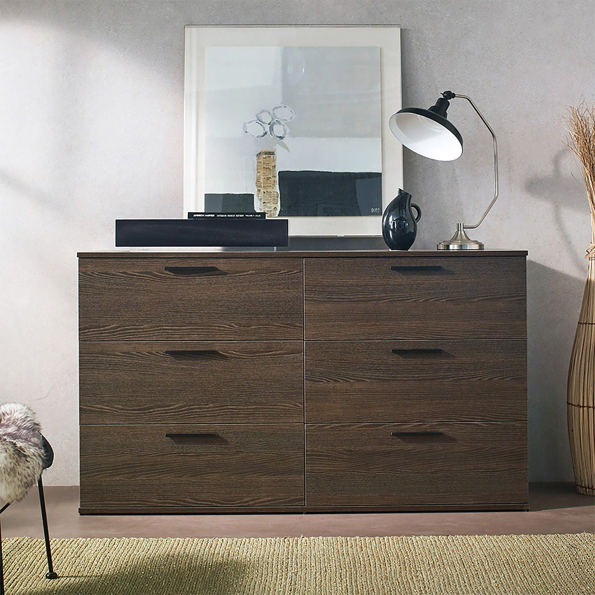 3 Drawer Modular Jumbo Chest dark brown wood finish HouseOfZazla, accent chest on Tampa Home & Garden Store