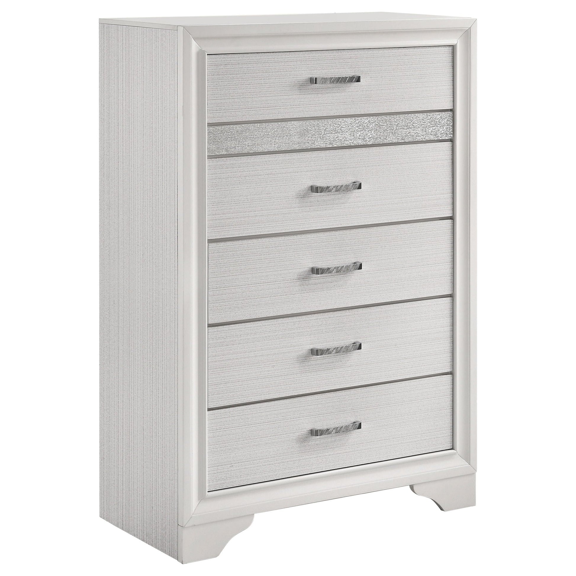 Corbin glittering 4-drawer dresser chest by HouseOfZazla in silver mirrored finish on Tampa Home & Garden Store