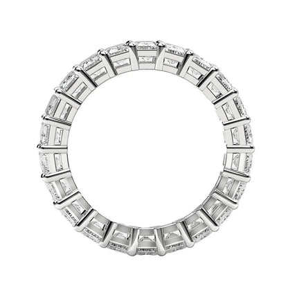 Emerald-cut lab-grown diamond eternity ring in 14k white gold, 2 ctw FG/VS2 on Tampa Home & Garden Store
