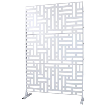 Freestanding metal privacy screen with geometric panel cutouts for indoor/outdoor use on Tampa Home & Garden Store