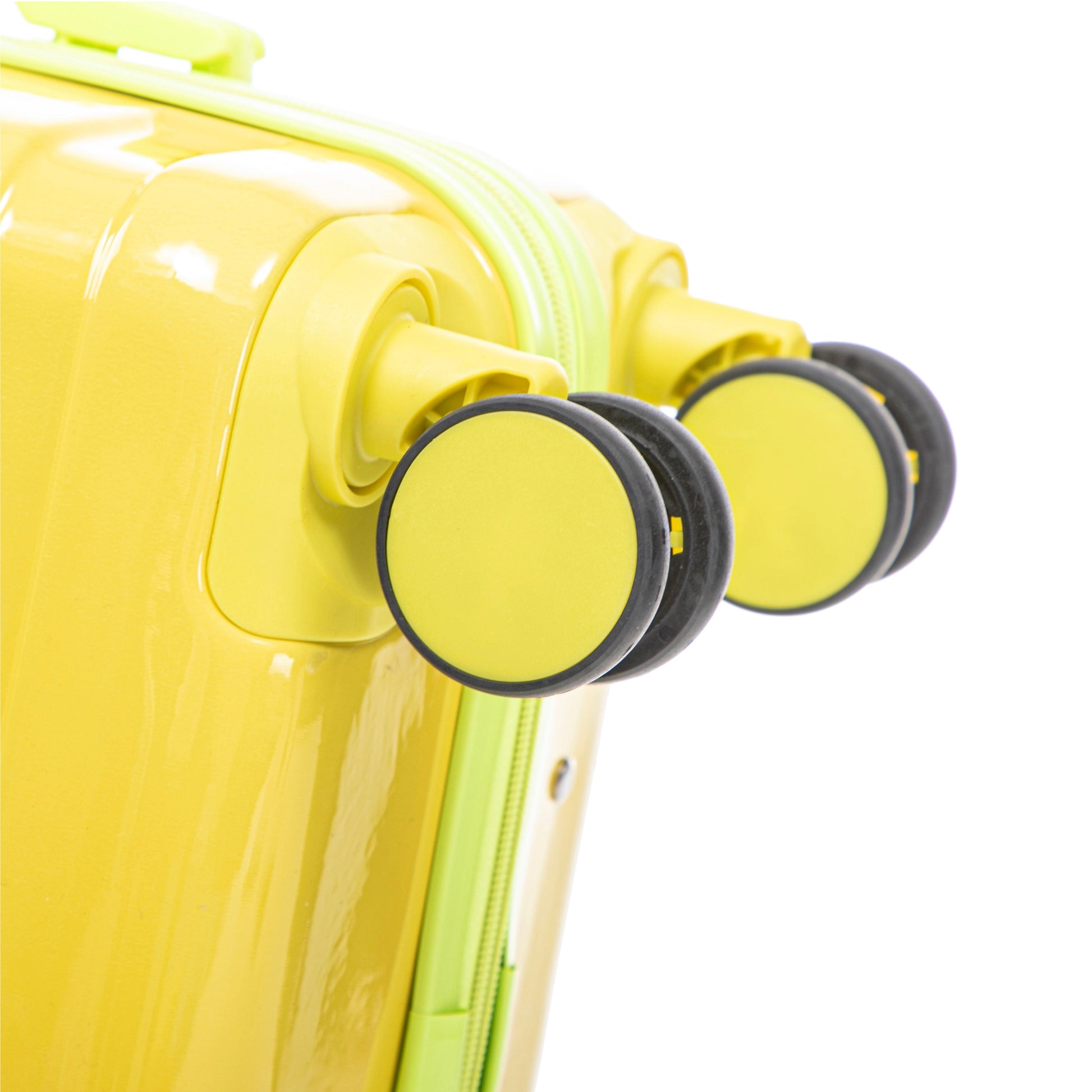 HouseOfZazla 2-piece gradient yellow-green PC spinner luggage set with locking wheels on Tampa Home & Garden Store