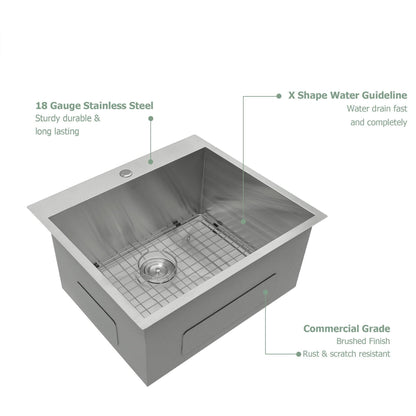 Topmount Brushed Stainless Steel Kitchen Sink