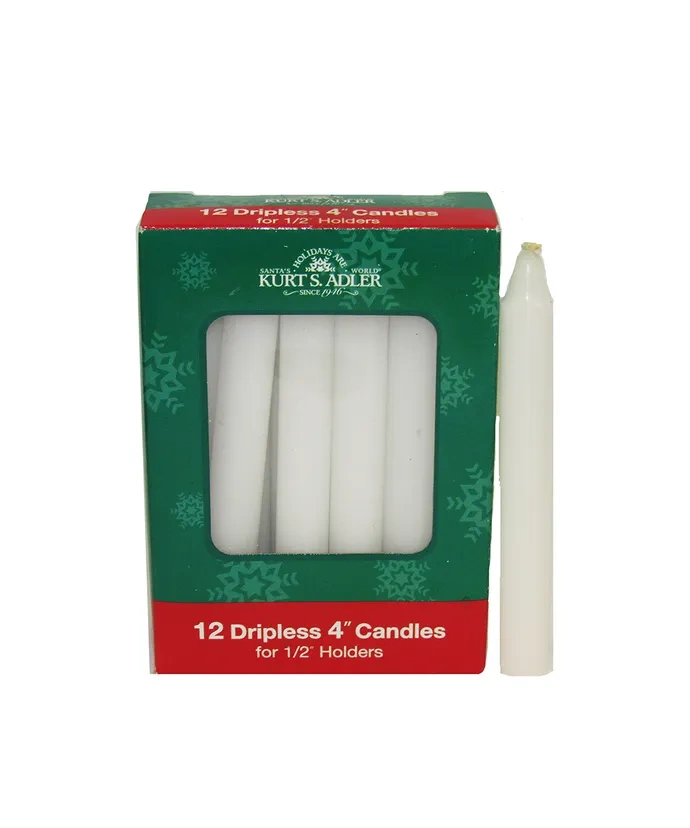 Bougie blanche anti-goutte pour carillon Glockenspell - Coffret de 12 pièces