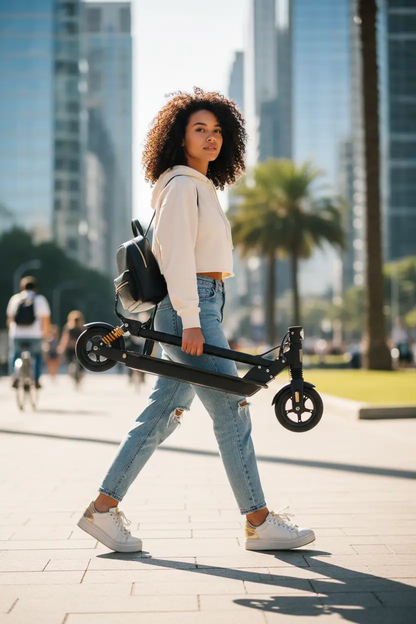 FlipStylez Foldable Electric Scooter, folded black, FLIPSTYLEZLLC commuter e-scooter on Tampa Home & Garden Store