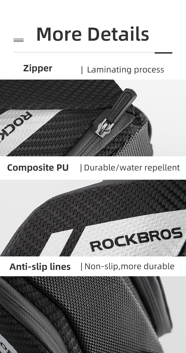 Bicycle under-seat bag with 1.5L water bottle pocket; waterproof PU fabric, reflective strip on Tampa Home & Garden Store