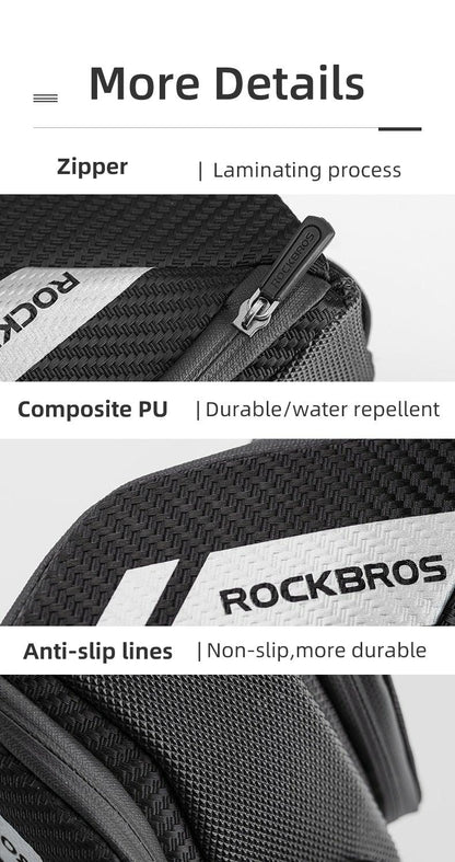 Bicycle under-seat bag with 1.5L water bottle pocket; waterproof PU fabric, reflective strip on Tampa Home & Garden Store