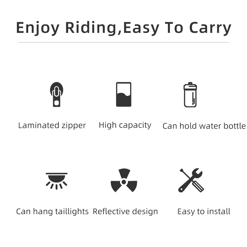 Stevvex bicycle under-seat bag with 1.5L water bottle pocket, water repellent, reflective on Tampa Home & Garden Store
