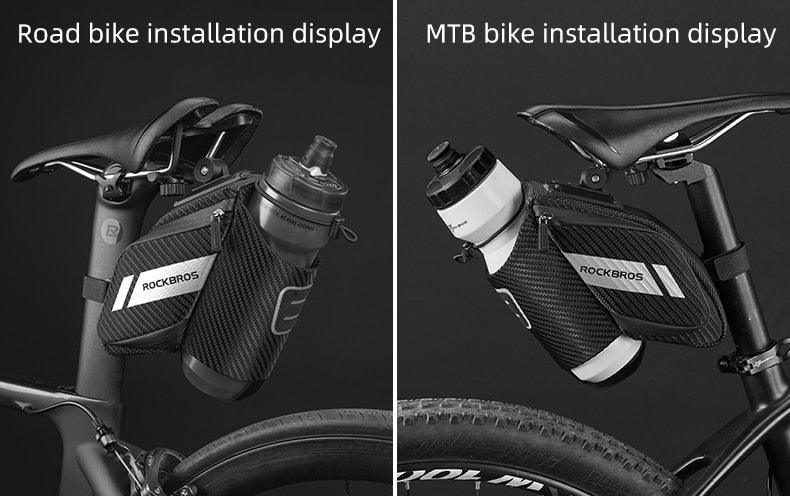 RockBros under-seat bike bag with water bottle pocket for road/MTB bikes water-repellent on Tampa Home & Garden Store