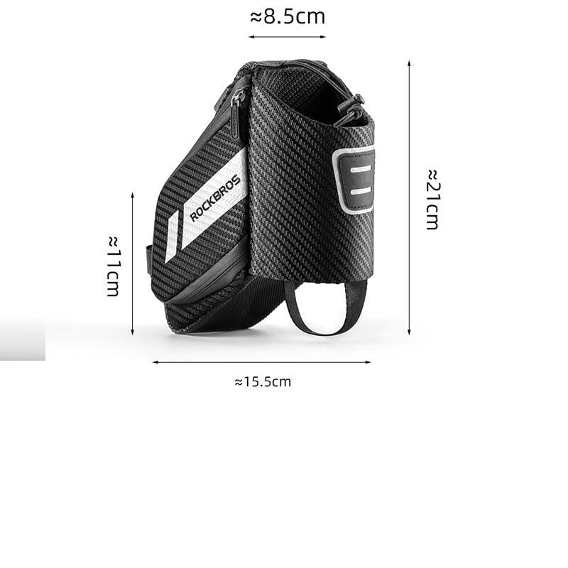 Under-seat bike bag by RockBros with 1.5L water bottle pocket, water-repellent and reflective strip on Tampa Home & Garden Store