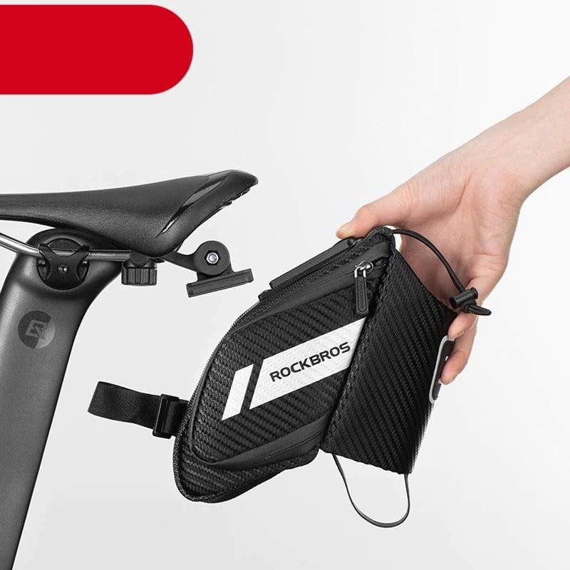 Rockbros under-saddle bike bag with 1.5L water bottle pocket, waterproof and reflective on Tampa Home & Garden Store
