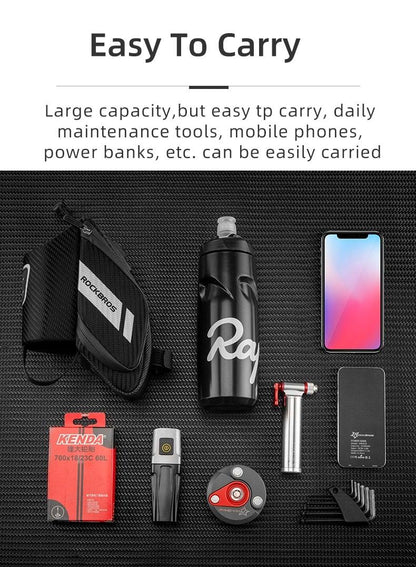 Stevvex bicycle saddle bag with 1.5L water bottle pocket, waterproof under-seat bag accessories on Tampa Home & Garden Store