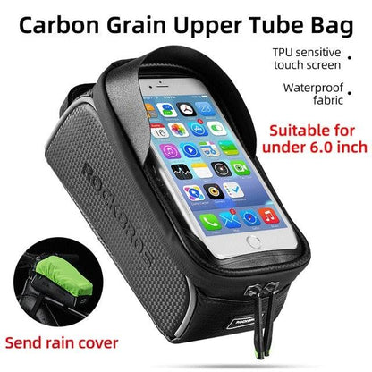 Stevvex carbon tube bag for road bike, waterproof TPU touch screen, fits under 6 in, rain cover on Tampa Home & Garden Store