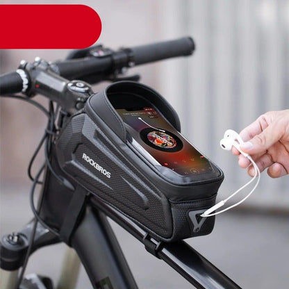 Top tube bicycle bag ROCKBROS with waterproof touch screen window for 6.5in phone on front frame on Tampa Home & Garden Store
