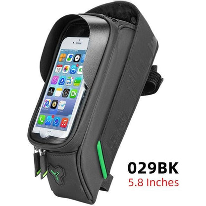 Bicycle top tube bag Stevvex, black waterproof phone case with 6.5in touchscreen window on Tampa Home & Garden Store