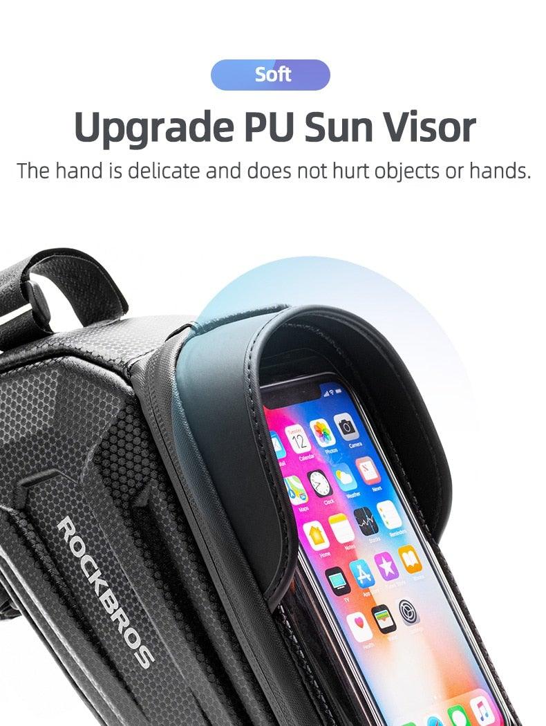 Rockbros front bag for bikes with waterproof touch-screen pocket for 6.5in phone top tube on Tampa Home & Garden Store