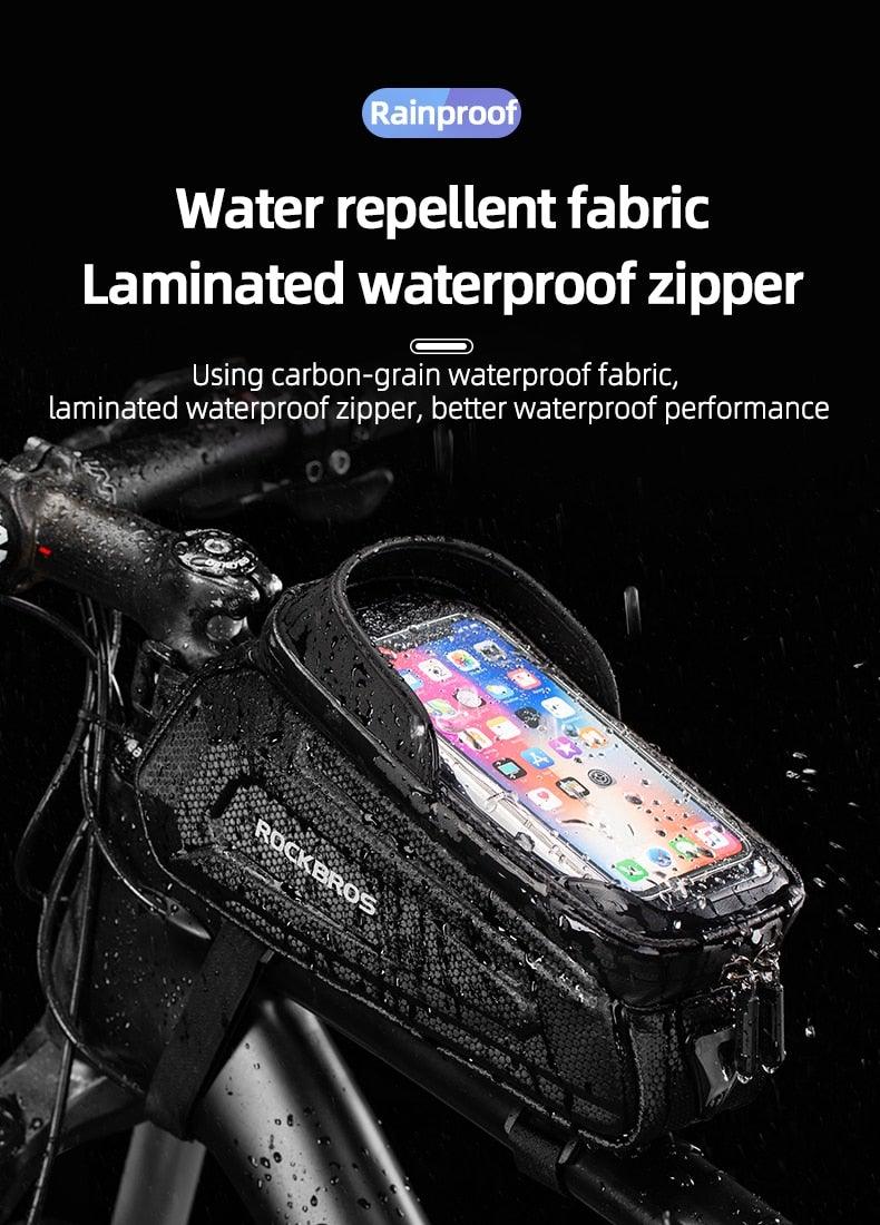 Rockbros front frame bike bag with waterproof touch-screen phone pocket on top tube on Tampa Home & Garden Store