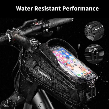 Rockbros front frame bag waterproof touch-screen phone case fits 6.5 inch phone on Tampa Home & Garden Store