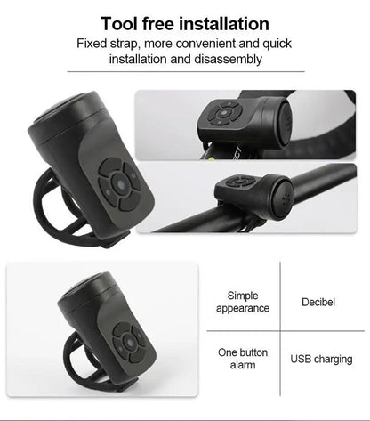 Bicycle USB Rechargeable Horn Bell Loud Alert