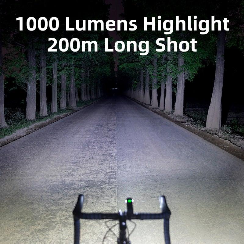 Stevvex USB rechargeable bicycle headlight, 1000-lumen front light for night riding on Tampa Home & Garden Store