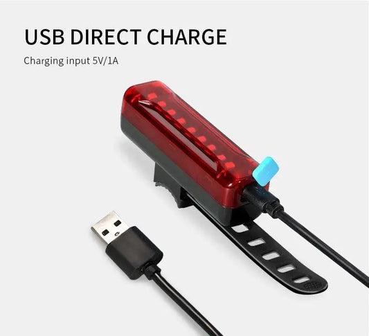 Stevvex bicycle light USB charging front lamp with red lens, waterproof bike headlight on Tampa Home & Garden Store