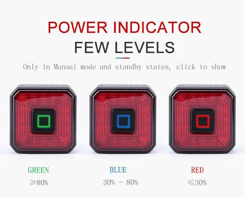 Smart Rear Taillight For Bicycle USB LED