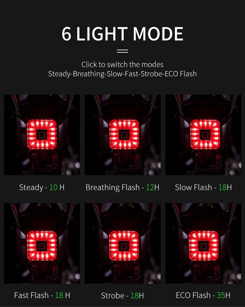 Smart Rear Taillight For Bicycle USB LED