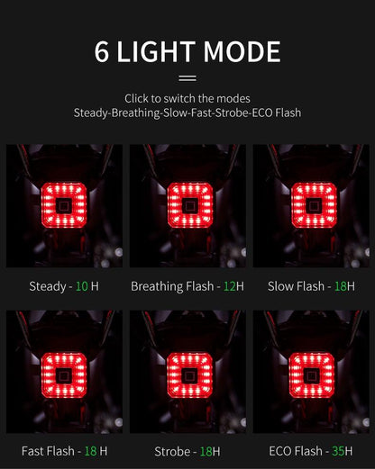 Smart Rear Taillight For Bicycle USB LED