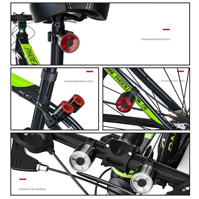 Stevvex Auto Brake Sensing Tail Light for mountain bikes, red light mounted behind saddle on Tampa Home & Garden Store