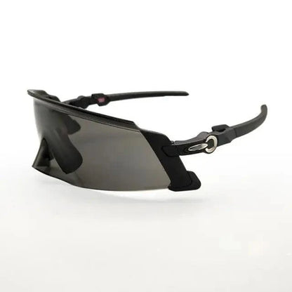 Stevvex cycling glasses black wraparound frame with dark UV400 lenses for outdoor sports on Tampa Home & Garden Store