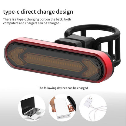 Wireless Bicycle Tail Light with Remote Control, Stevvex red LED bar on black mounting ring on Tampa Home & Garden Store