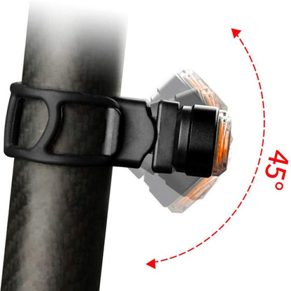 Wireless Bicycle Tail Light by Stevvex in black with orange lens mounted on seat post on Tampa Home & Garden Store