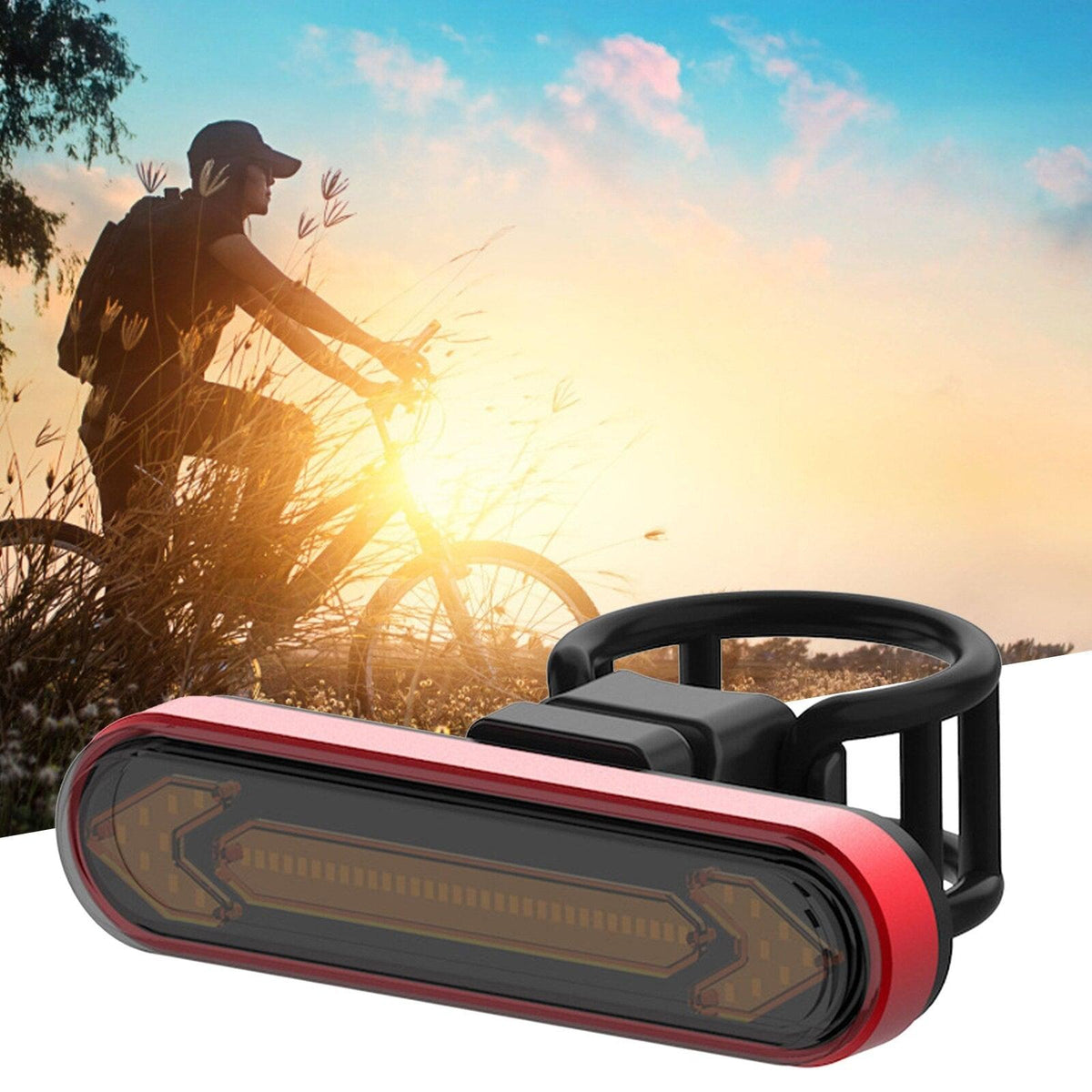 Wireless Bicycle Tail Light and Remote Control Stevvex; red lens, black housing, bicycle accessories on Tampa Home & Garden Store