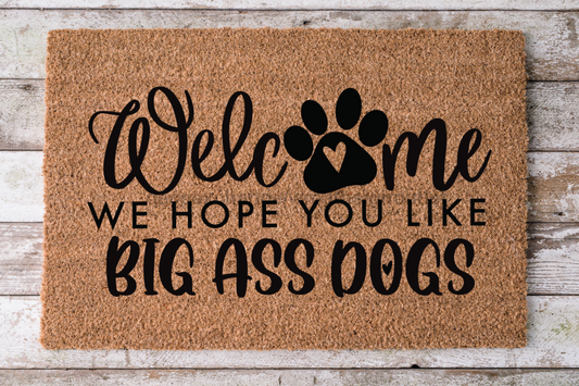 Big Ass Dogs - Paillasson amusant - Paillasson en fibre de coco 30 x 18 po - DECOE-CM-048